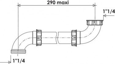 Tubulure déportée pour siphon de lavabo PMR blanc - VALENTIN