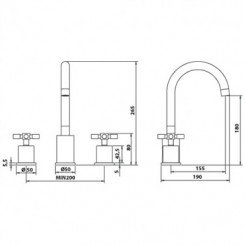 Mélangeur de lavabo 3 trous Rond'O 