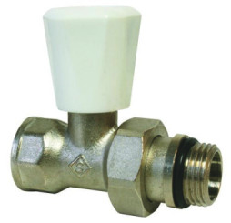Robinet de radiateur simple réglage droit 15/21 nickelé