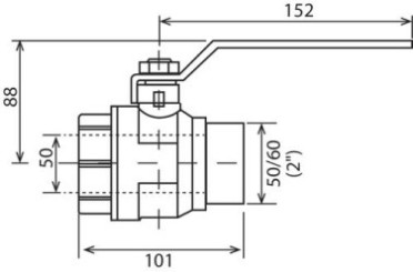 Vanne à sphère mâle femelle 50/60 V490 à manette plate