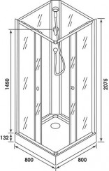 Cabine de douche accès d'angle 80cm YAKO - ELMER