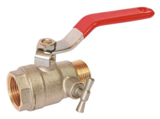 Vanne à sphère mâle femelle 26/34 à purge V490 à manette plate
