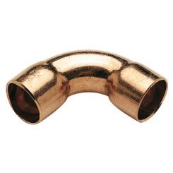 COUDE CUIVRE 90° GRAND RAYON DOUBLE FEMELLE Ø10 - 2A CU