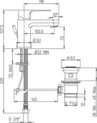 Mitigeur de lavabo noir mat Fact'Ory 