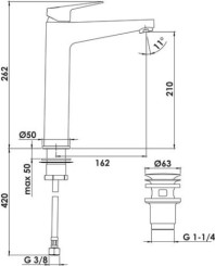 Mitigeur de lavabo haut taille XL nickel brossé Fact'Ory C3 