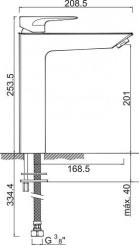 Mitigeur de lavabo haut taille XL Ely'O C3 