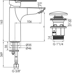 Mitigeur de lavabo taille M Calips'o CH3 