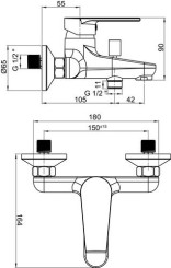 Mitigeur de bain-douche mural Calips'o C2 