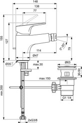 Mitigeur de bidet OLYOS - PORCHER