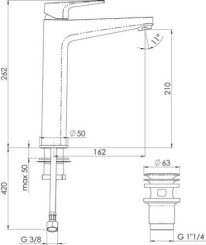 Mitigeur de lavabo haut taille XL EV'O chromé C3 