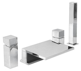 Mitigeur de bain-douche 4 trous cascade Cuadr'O 