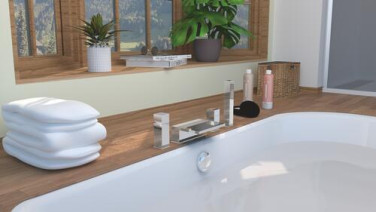 Mitigeur de bain-douche 4 trous cascade Cuadr'O 