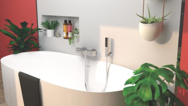 Thermostatique de bain-douche mural Cuadr'O 