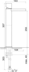 Mitigeur de lavabo haut taille XL Ori'O 