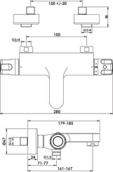 Thermostatique bain-douche Ev'O C3 