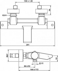 Thermostatique de bain-douche Class'o C3 