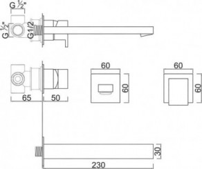 Mitigeur de lavabo à encastrer noir mat Fact'Ory C3 