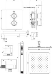 Pack thermostatique de douche à encastrer noir mat Factor'y  Inside