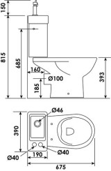 Pack WC double commande avec lave-mains sans bride