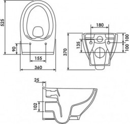 Cuvette suspendue design carénée sans bride 