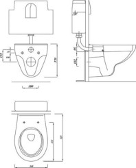 Cuvette suspendue sans bride NF 