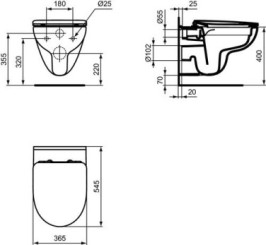Cuvette suspendue ULYSSE +  - PORCHER