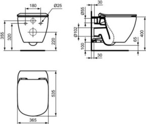 Cuvette suspendue TESI noire mate - PORCHER
