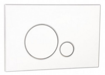 Plaque de commande 3/6 litres ronde blanche 