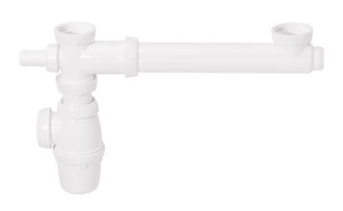 Tubulure avec siphon pour évier 2 cuves - WIRQUIN