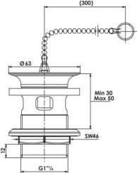 Bonde de lavabo à lanterne laiton 