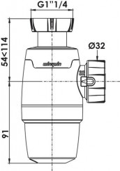 Siphon de lavabo neo ø32 - WIRQUIN