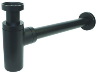 Siphon de lavabo design en laiton noir ø32 