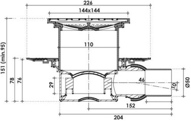 Bonde de douche à carreler