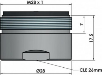 Aérateur mâle 28/100 grille plastique 25l/min