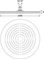 Pomme de tête ronde inox ø300mm chromé