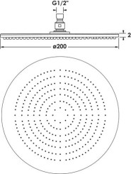 Pomme de tête ronde inox Ø200 mm chromée