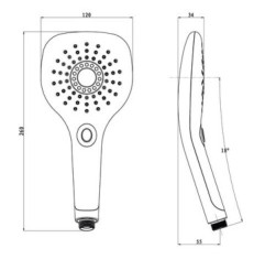 Douchette anticalcaire 3 jets ø120mm