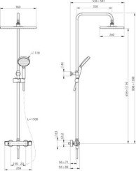 Colonne de douche thermostatique téléscopique Absolu Advance 