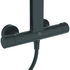 Colonne de douche thermostatique Alu + noir mat - PORCHER
