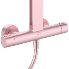 Colonne de douche thermostatique Alu + rose brossé - PORCHER