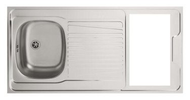 Évier cuisinette inox avec découpe 100x60 