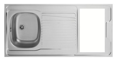 Évier cuisinette inox avec découpe 120x60 