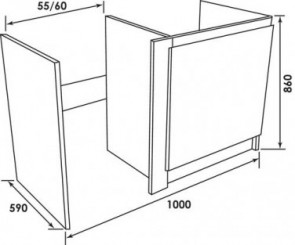 Cuisinette complète électrique 100 cm 