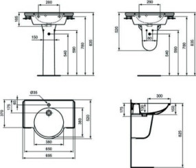 Lavabo PMR Sapho 650 x 520 mm - PORCHER