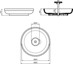 Lavabo circulaire collectif en céramique ø95