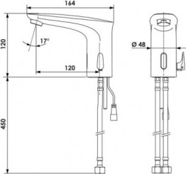Mitigeur de lavabo électronique MODUS E HD-M - SCHELL