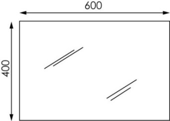 Miroir rectangulaire incassable 600x400mm