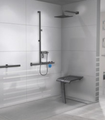 Barre de maintien douche en T ou en L gris anthracite - PELLET
