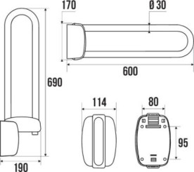 Barre d'appui rabattable inox brossé - PELLET