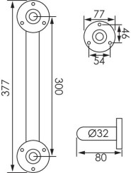 Barre de maintien droite ø32 30 cm inox chromé - PELLET